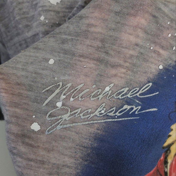 Gray Distressed Michael Jackson Tshirt - Picture 3 of 7